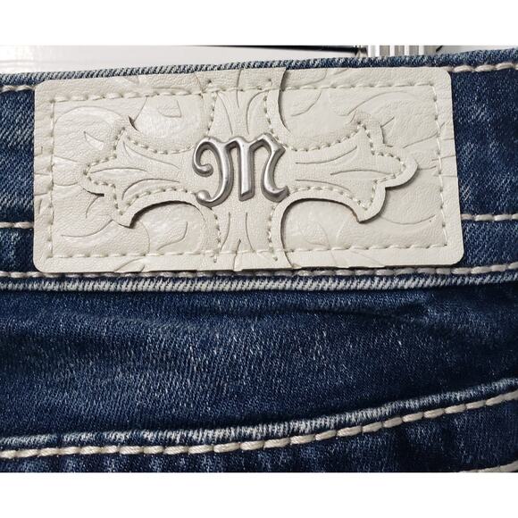 MISS ME CHLOE BOOT Jeans Women's Size 30 Embellished Cross Style #M3437B in EUC - Picture 12 of 16